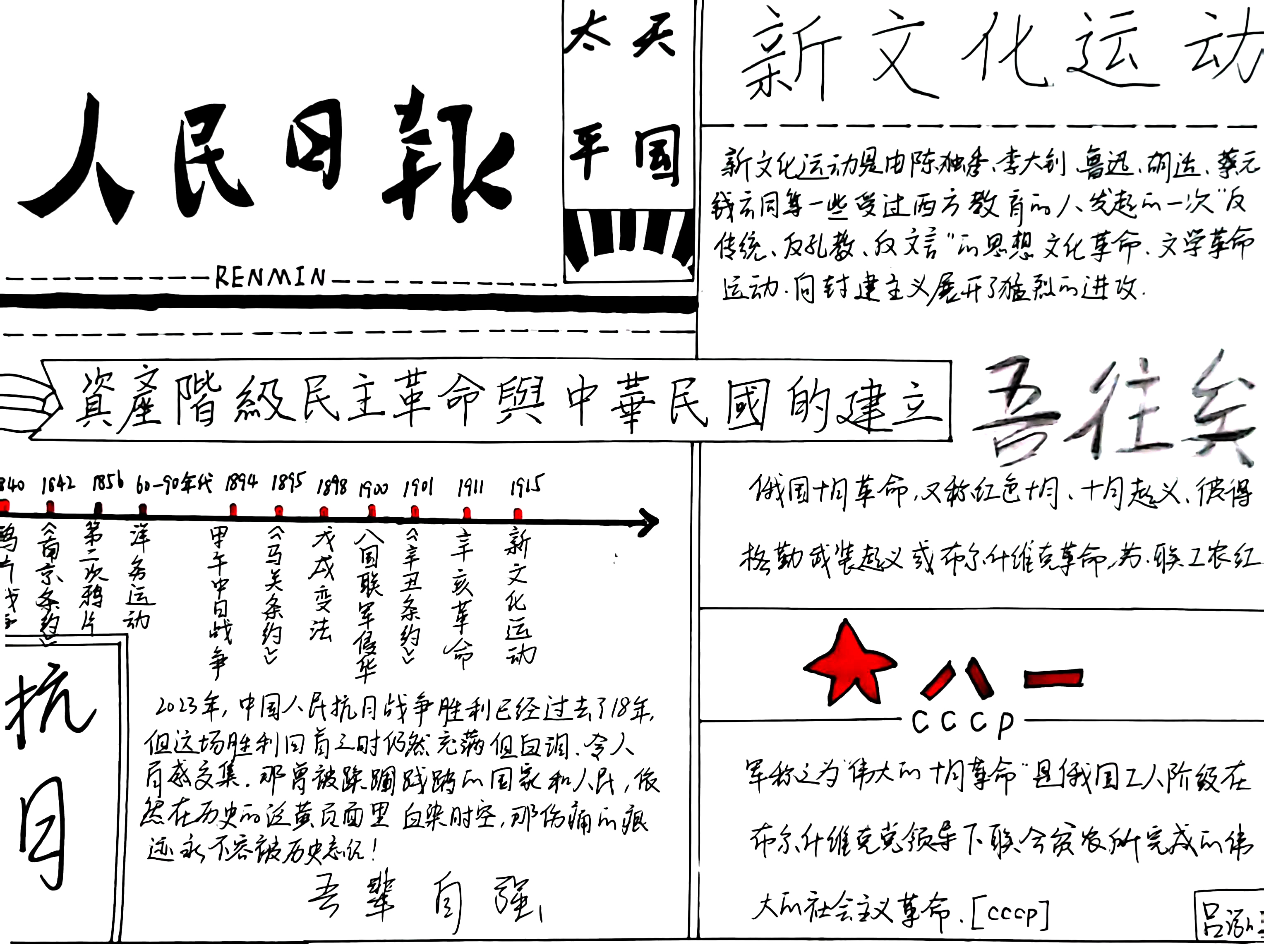 资产阶级民主革命与中华民国的建立思维导图 八年级历史上册