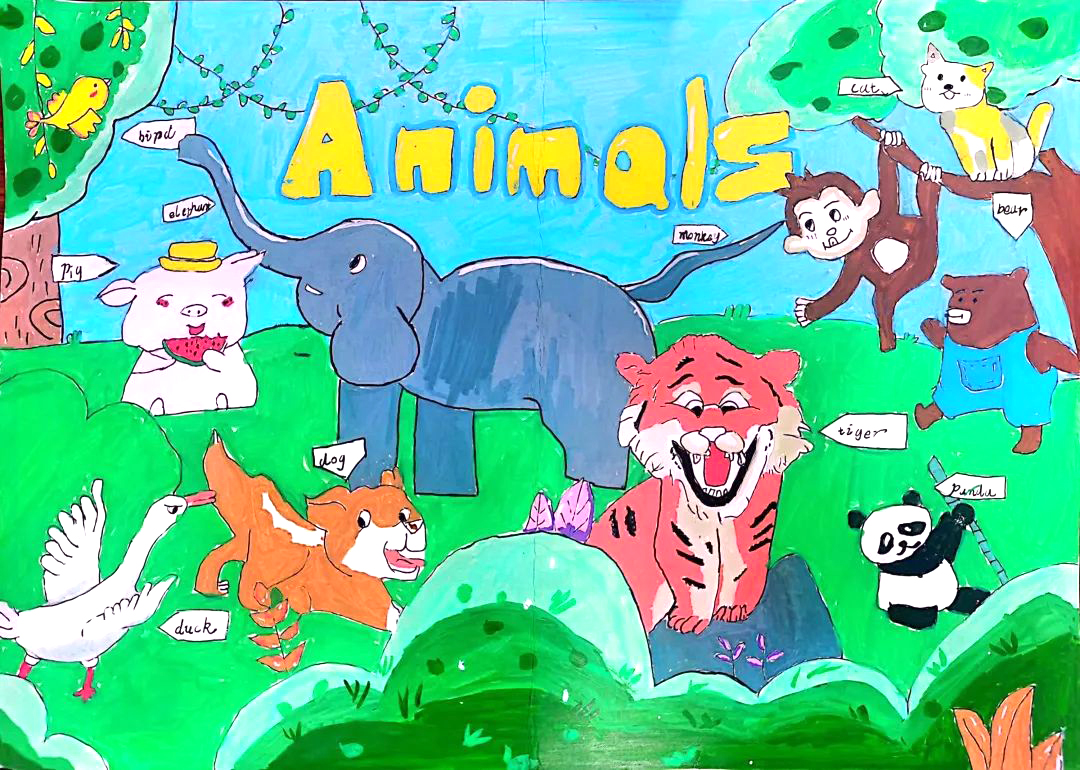 小学二年级英语animals思维导图-第1张