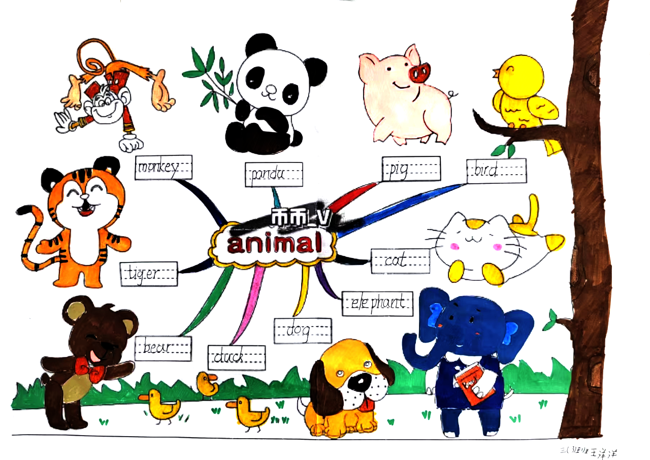 三年级英语复习思维导图animals-第2张